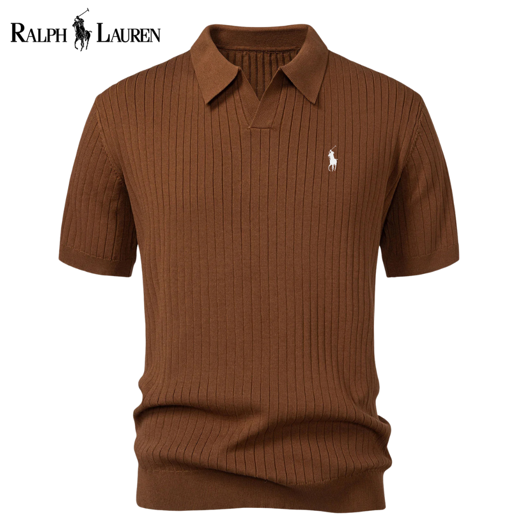 Polo RL™ a Maglia con Scollo a V e Righe