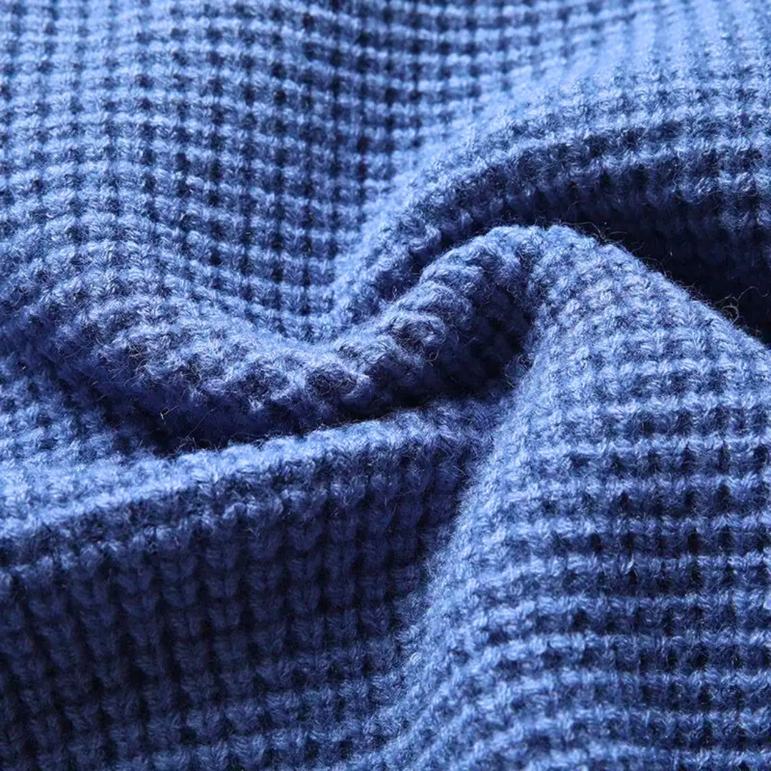 Men's Wool Cardigan with Volcanic Stone-Style Buttons and Pockets