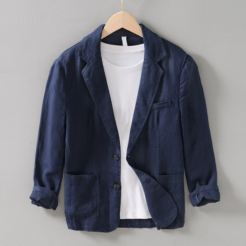 Alessio Men's Lightweight Linen Blazer - Unstructured, Breathable, Casual & Semi-Formal Wear