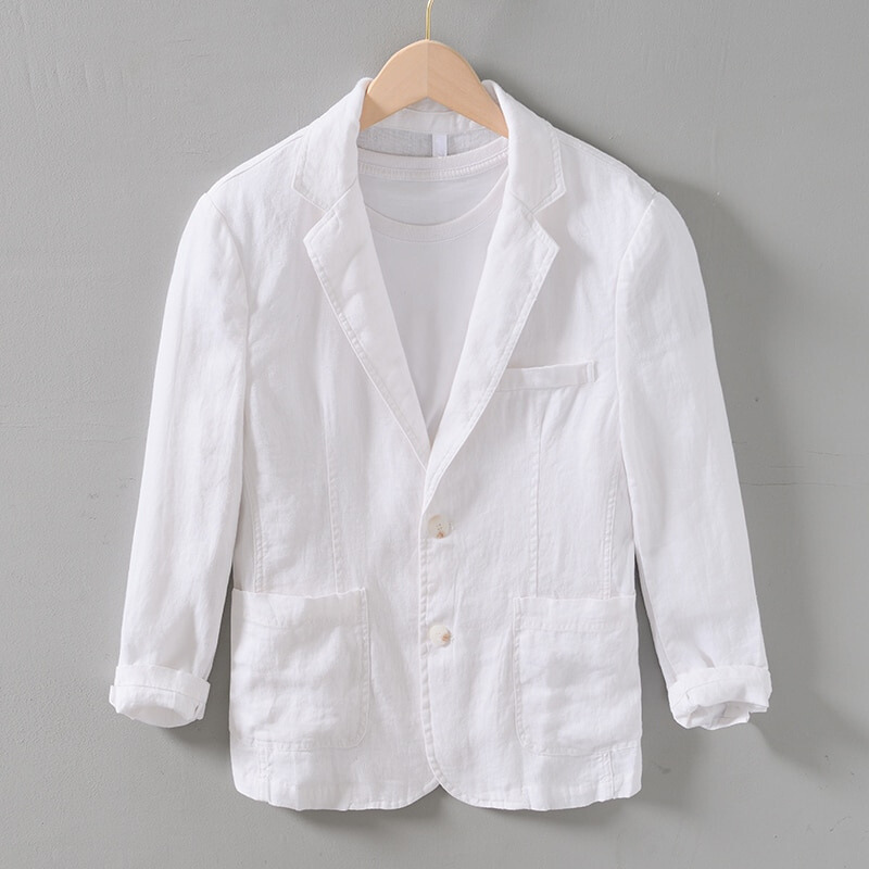 Alessio Men's Lightweight Linen Blazer - Unstructured, Breathable, Casual & Semi-Formal Wear