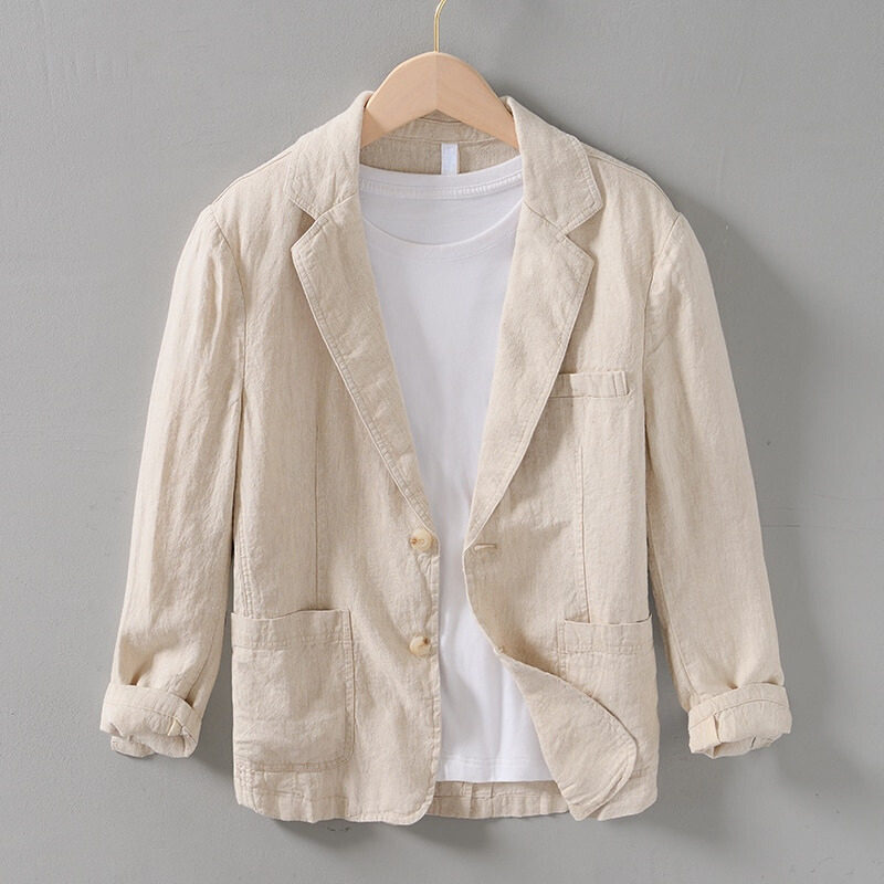 Alessio Men's Lightweight Linen Blazer - Unstructured, Breathable, Casual & Semi-Formal Wear