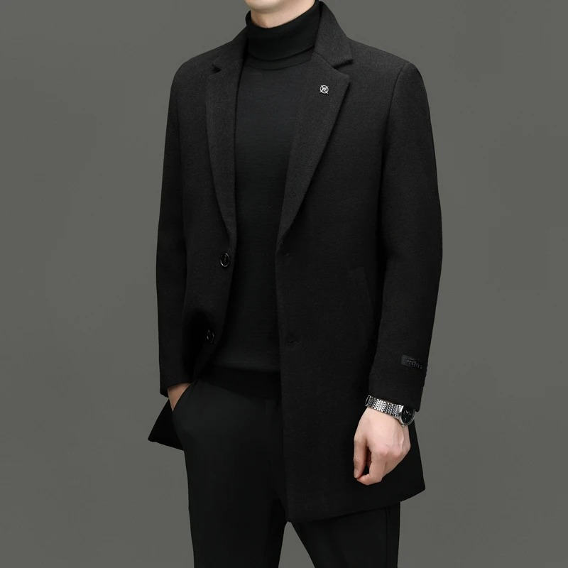 Men's Premium Wool Overcoat - Tailored Fit, Versatile Style for Formal or Casual Wear