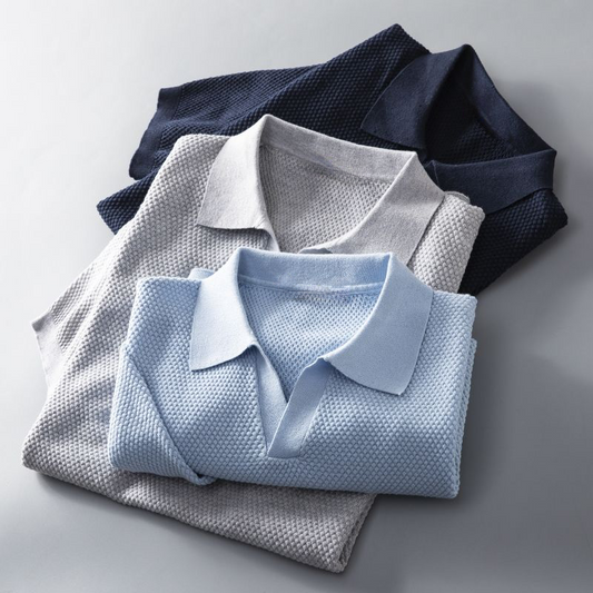 Men's Organic Cotton Polo Shirt - Coastal Style, Breathable and Versatile for Casual Wear