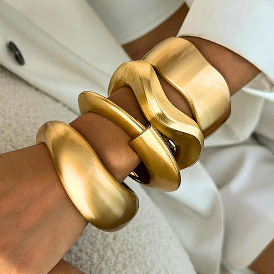Gold Bangles with Matte Finish - Lightweight, Versatile Design for Day to Night Wear