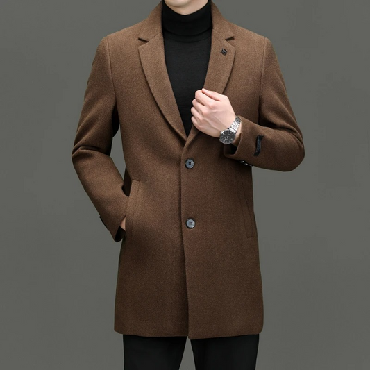 Men's Premium Wool Overcoat - Tailored Fit, Versatile Style for Formal or Casual Wear